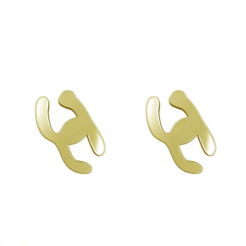 گوشواره طلا 18 عیار زنانه مدوپد مدل هندسی کد GA1-16103