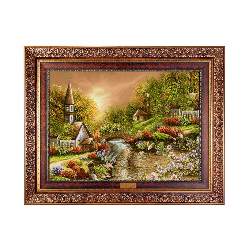 تابلو فرش ماشینی نقش نگار رضوی طرح منظره کد 563KC