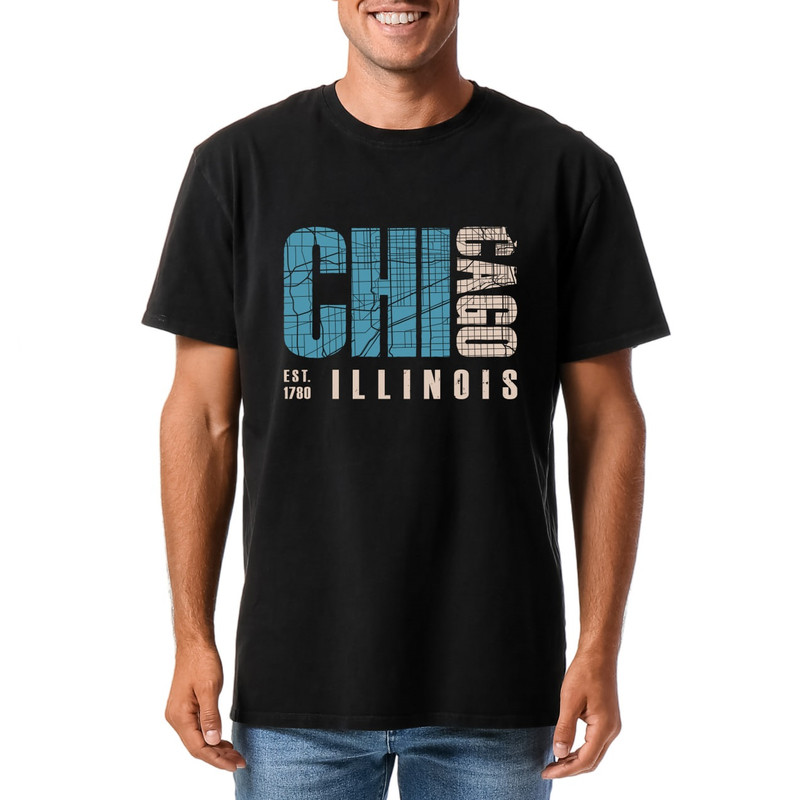 تی شرت آستین کوتاه مردانه مدل شیکاگو