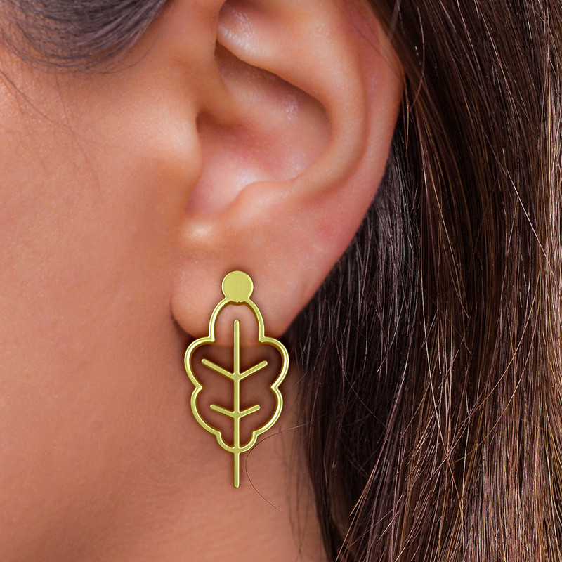 نیم ست طلا 18 عیار زنانه مدوپد مدل برگ کد NA15902