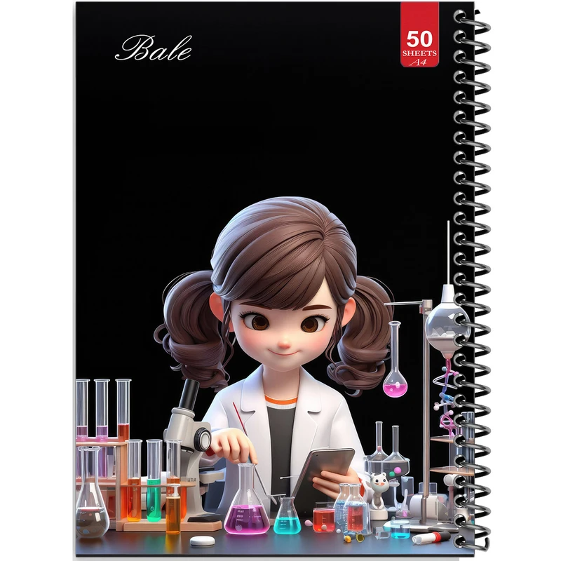 دفتر نقاشی 50 برگ انتشارات بله طرح دختر دانشمند کد A4-L705