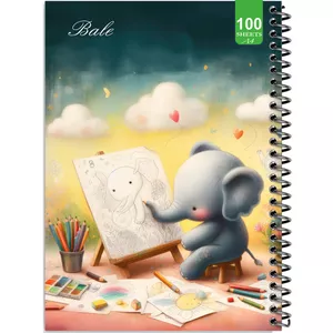 دفتر نقاشی 100 برگ بله مدل رحلی طرح فانتزی فیل نقاش کد A4-N189