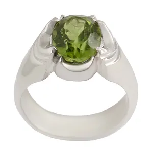 انگشتر نقره مردانه بازرگانی میلادی مدل سنگ زبرجد رکاب دست ساز لوکس و لاکچری کد AM_2841