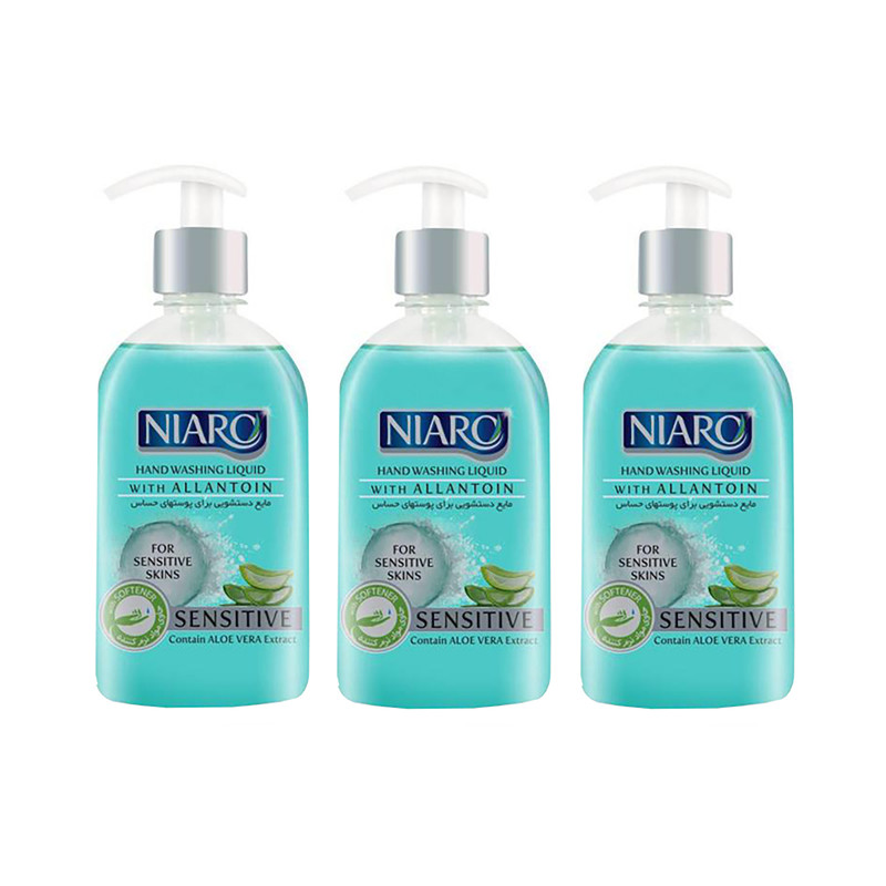 مایع دستشویی نیارو مدل حساس حجم 500 میلی لیتر بسته 3 عددی