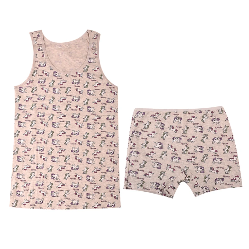 ست تاپ و شلوارک دخترانه مدل Donella. knp-unicorn-t