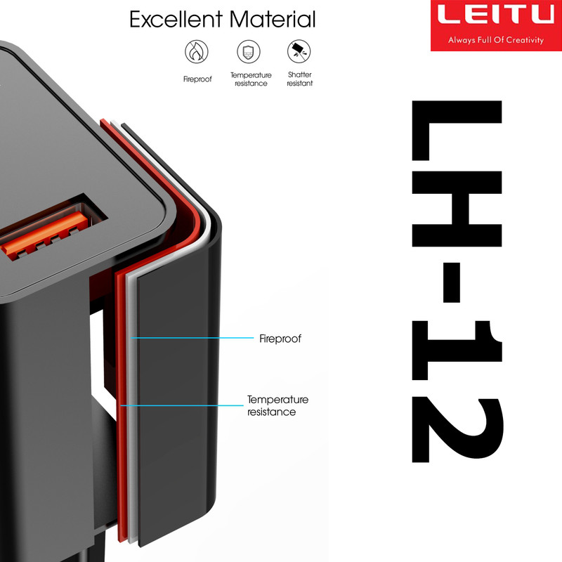 شارژر دیواری لیتو مدل LH-12 به همراه کابل تبدیل microUSB