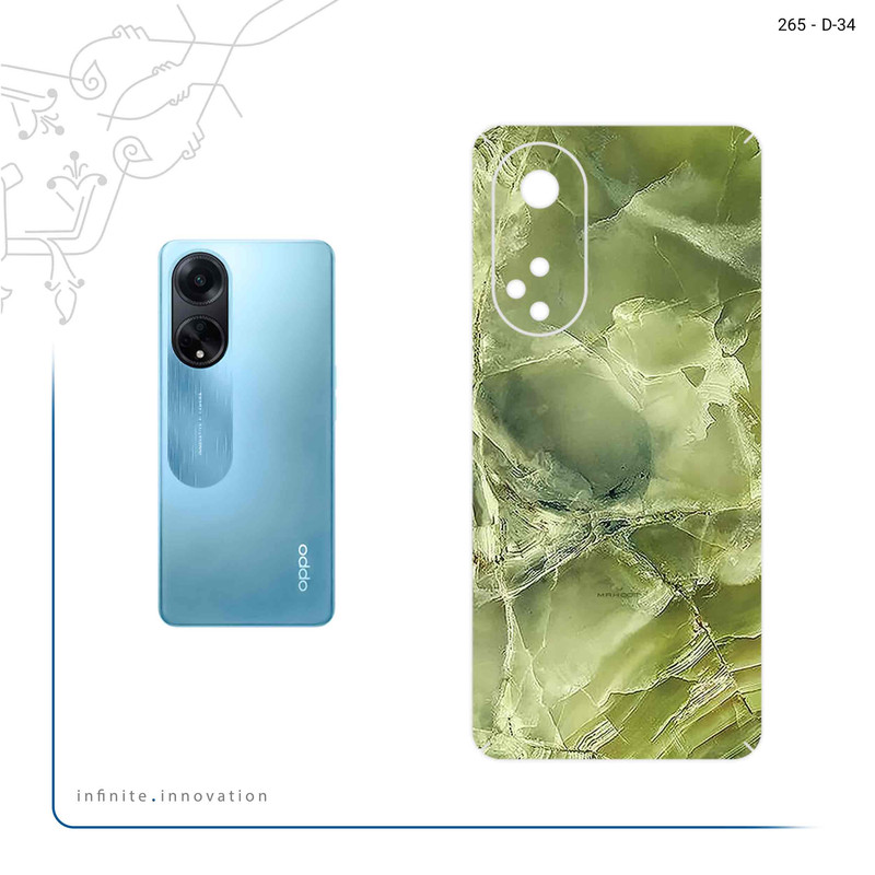 برچسب پوششی ماهوت مدل Green_Crystal_Marble مناسب برای گوشی موبایل اپو A98