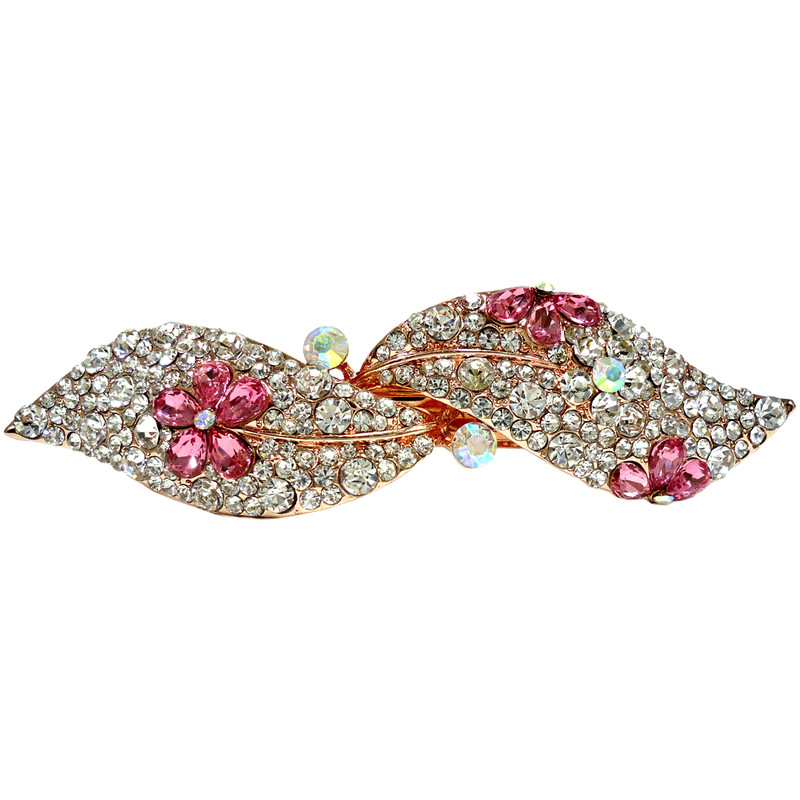 گیره مو آی جواهر طرح گل برگ کد K55187