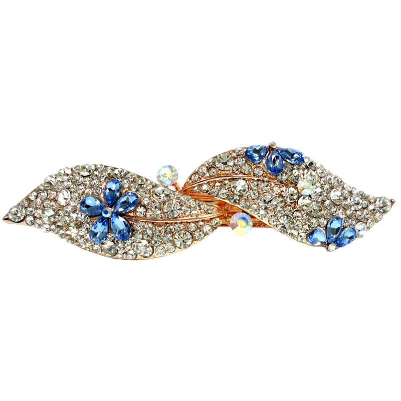 گیره مو آی جواهر طرح گل برگ کد K55188