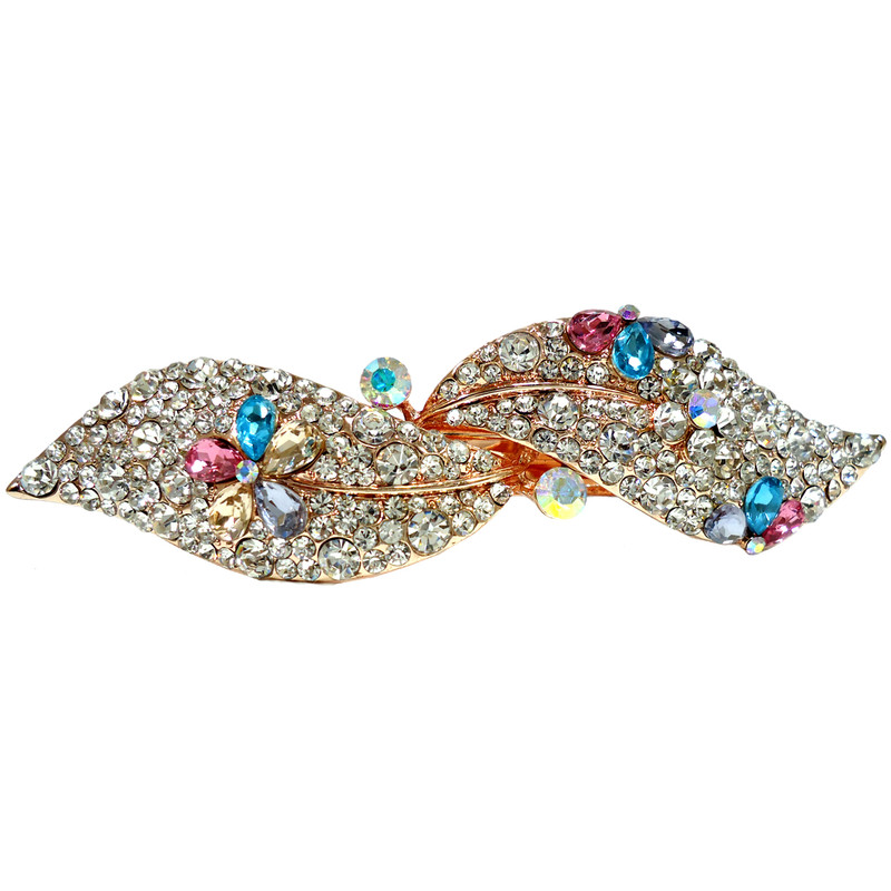 گیره مو آی جواهر طرح گل برگ کد K55189