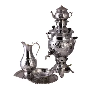 سرویس سماور گازی 5 پارچه جباری کد 663 - ظرفیت 6 لیتر