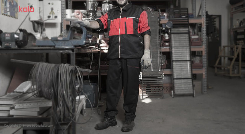 لباس کار دو تکه مدل قرمز مشکی