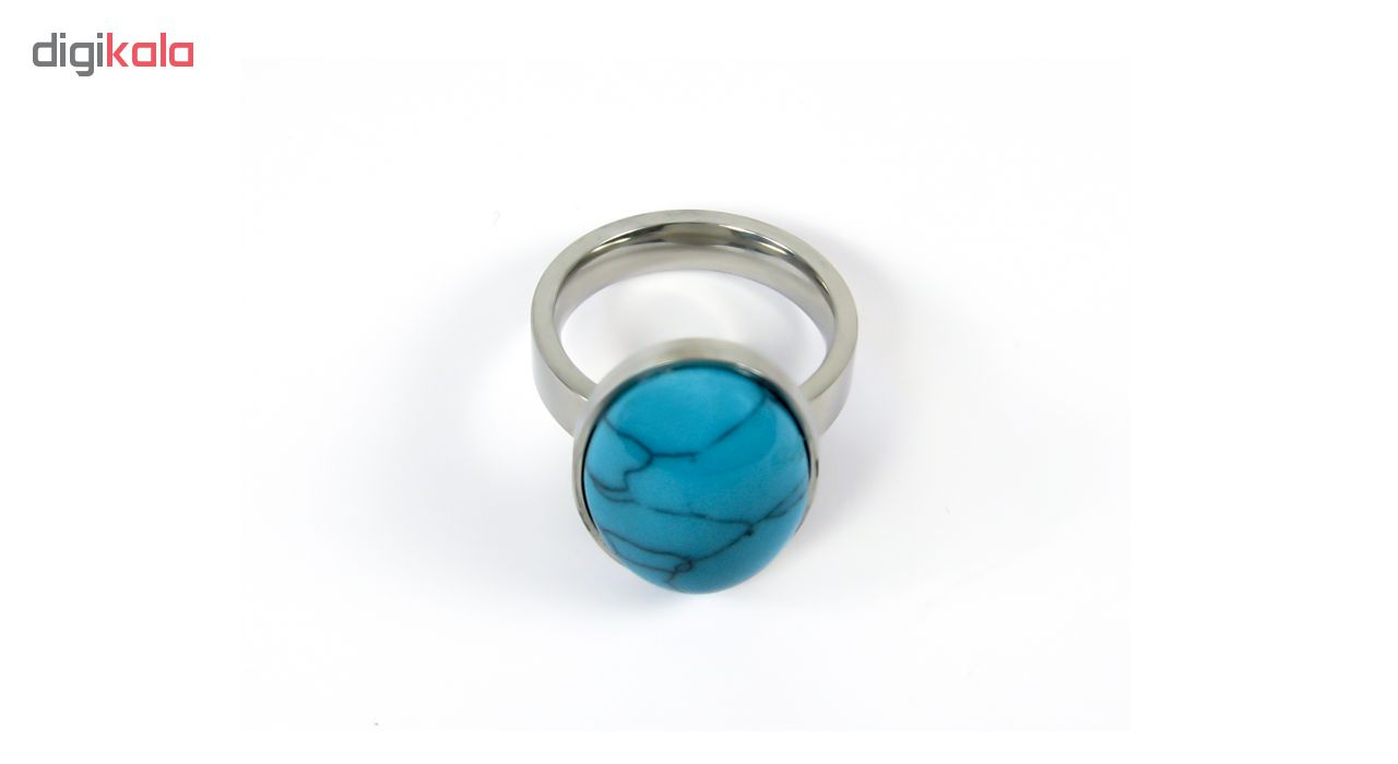 انگشتر استیل طرح فیروزه مدل R002