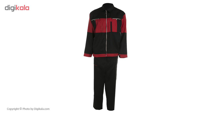لباس کار دو تکه مدل قرمز مشکی