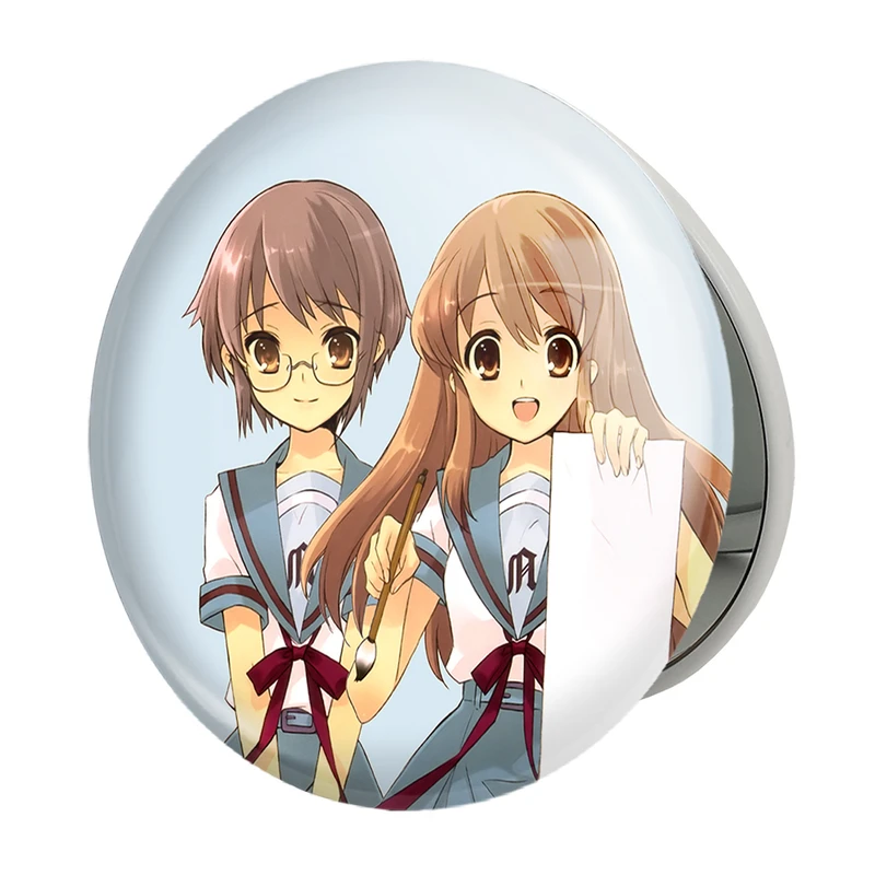 آینه جیبی خندالو طرح میکورو و یوکی انیمه ناپدید شدن هاروهی سوزومیا مدل تاشو کد 24328 