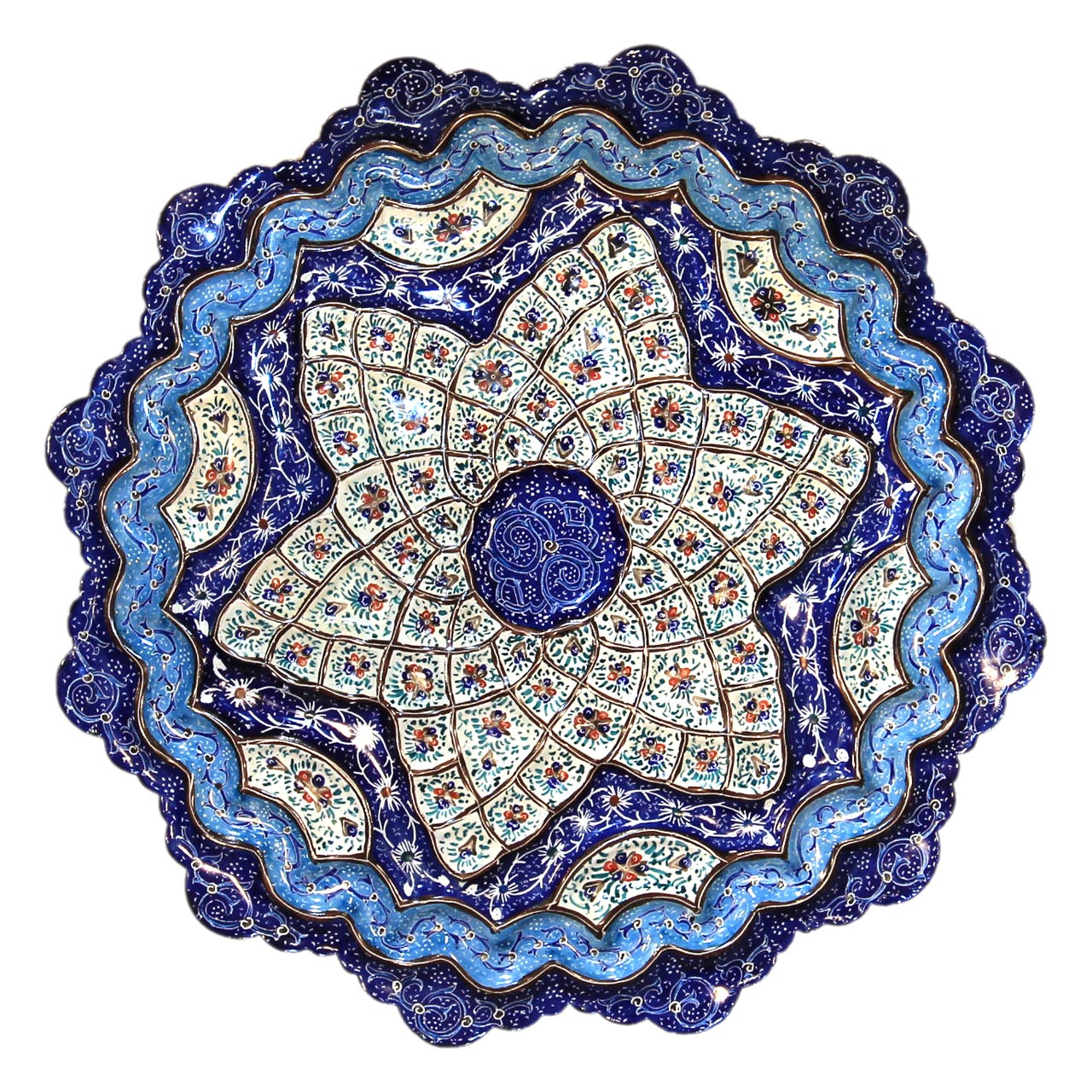 بشقاب مسی میناکاری کد 3-10085