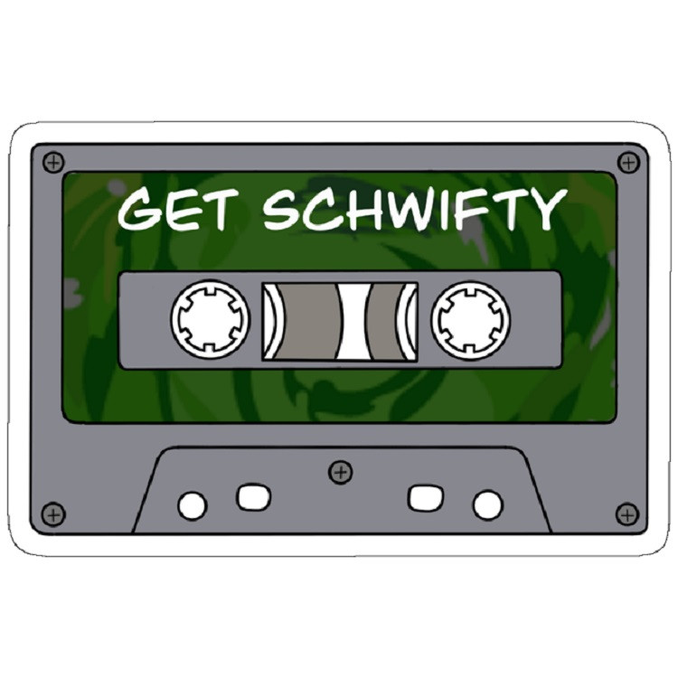 استیکر لپ تاپ مدل Get schwifty audio-cassette