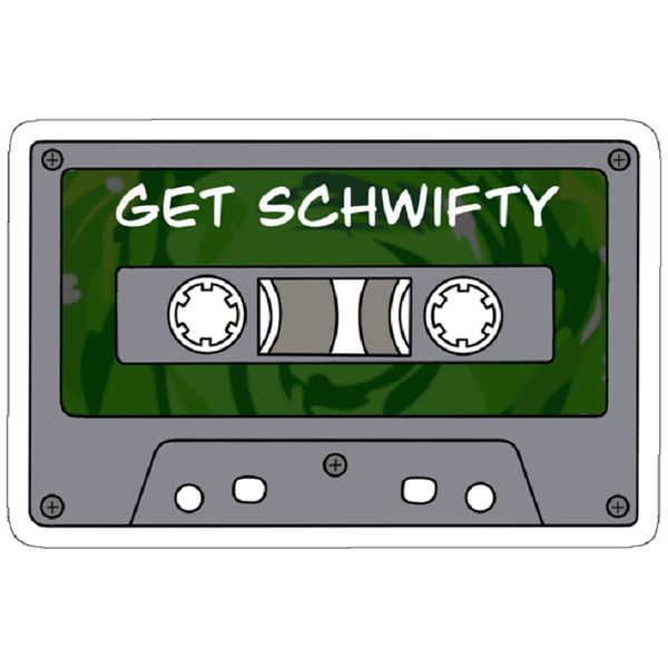 استیکر لپ تاپ مدل Get schwifty audio-cassette