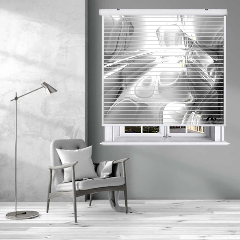 پرده زبرا زیو مدل سیلوئت 3D1371 سایز 150x150 سانتی متر