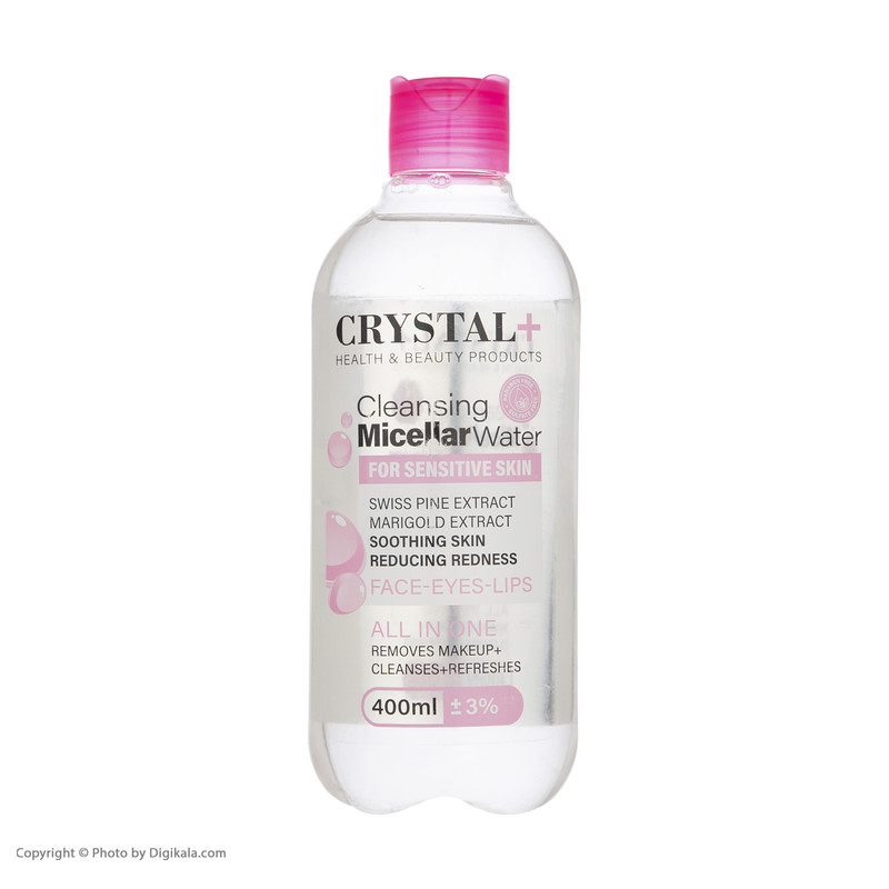 محلول پاک کننده آرایش کریستال مدل Cleansing Micellar Water حجم 400 میلی لیتر