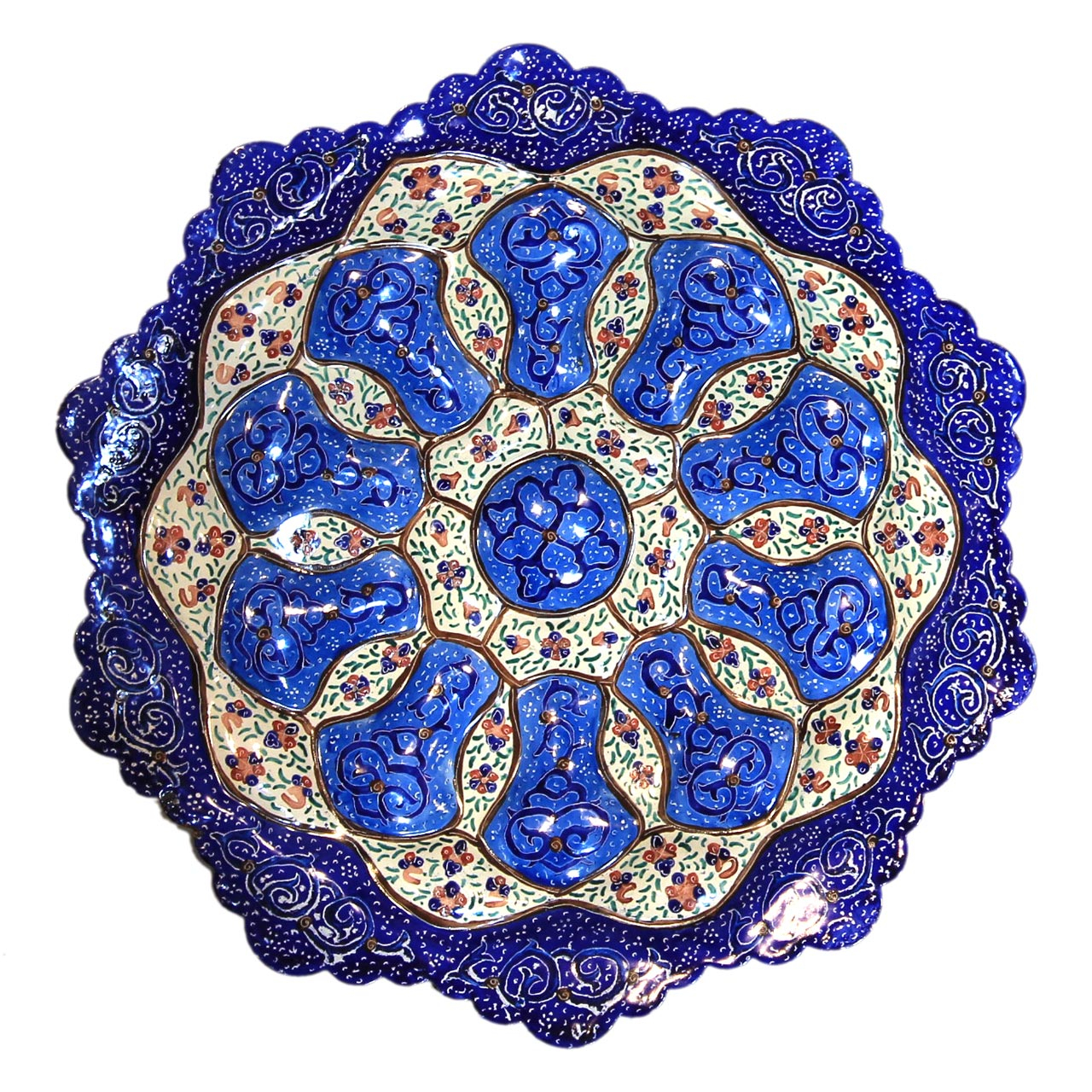 بشقاب مسی میناکاری کد 5-10002