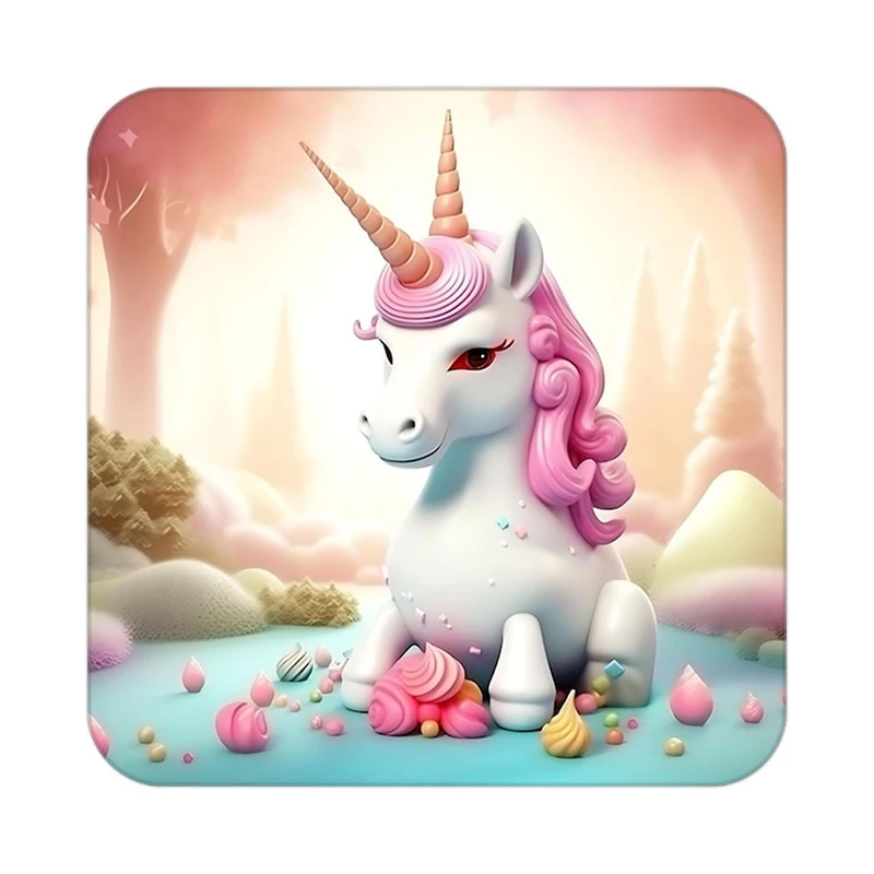 زیر لیوانی کاکتی طرح اسب تک شاخ و یونیکورن مدل mp30643