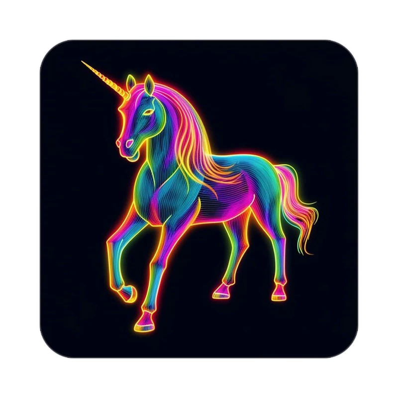 زیر لیوانی کاکتی طرح اسب تک شاخ و یونیکورن مدل mp30080