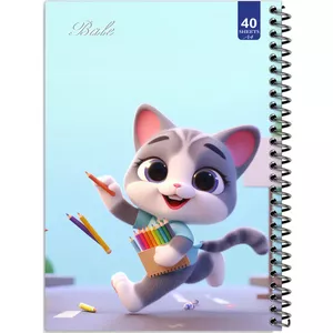 دفتر نقاشی 40 برگ انتشارات بله طرح گربه کوچولو و مداد رنگی کد A4-K318