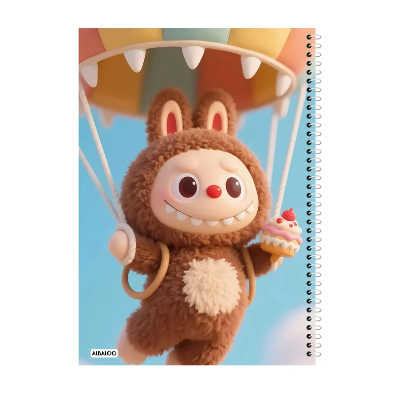 دفتر مشق 100 برگ آلبالو طرح عروسک لبوبو کد 2380