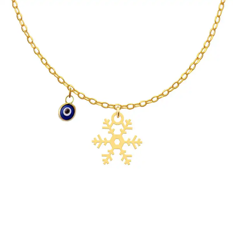 گردنبند طلا 18 عیار زنانه الن نار مدل N11021 طرح دونه برف