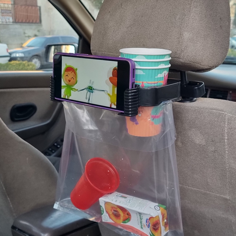 نگهدارنده تلفن همراه و جالیوانی سطل زباله مخصوص خودرو مدل 123