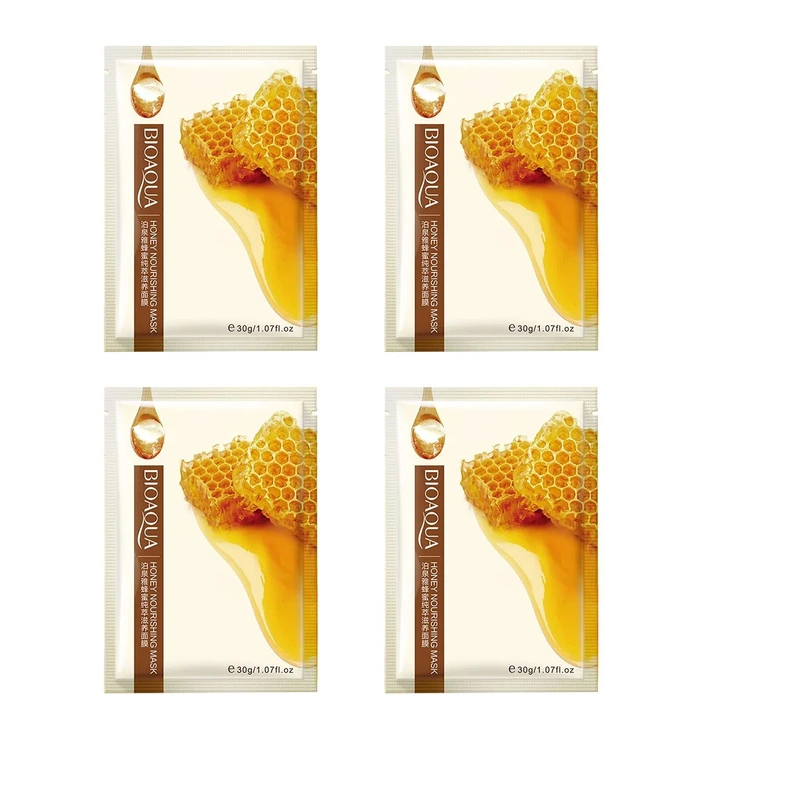 ماسک صورت بایو آکوا مدل Honey وزن 30 گرم بسته 4 عددی