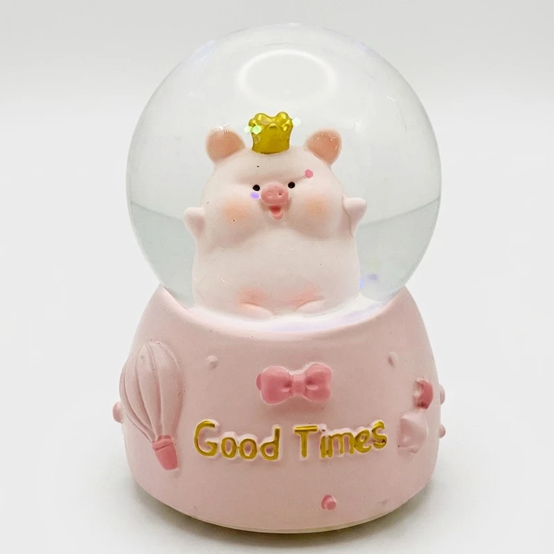 گوی چراغ‌دار مدل  Good Times طرح بچه خوک تاج به سر کد D1623.15