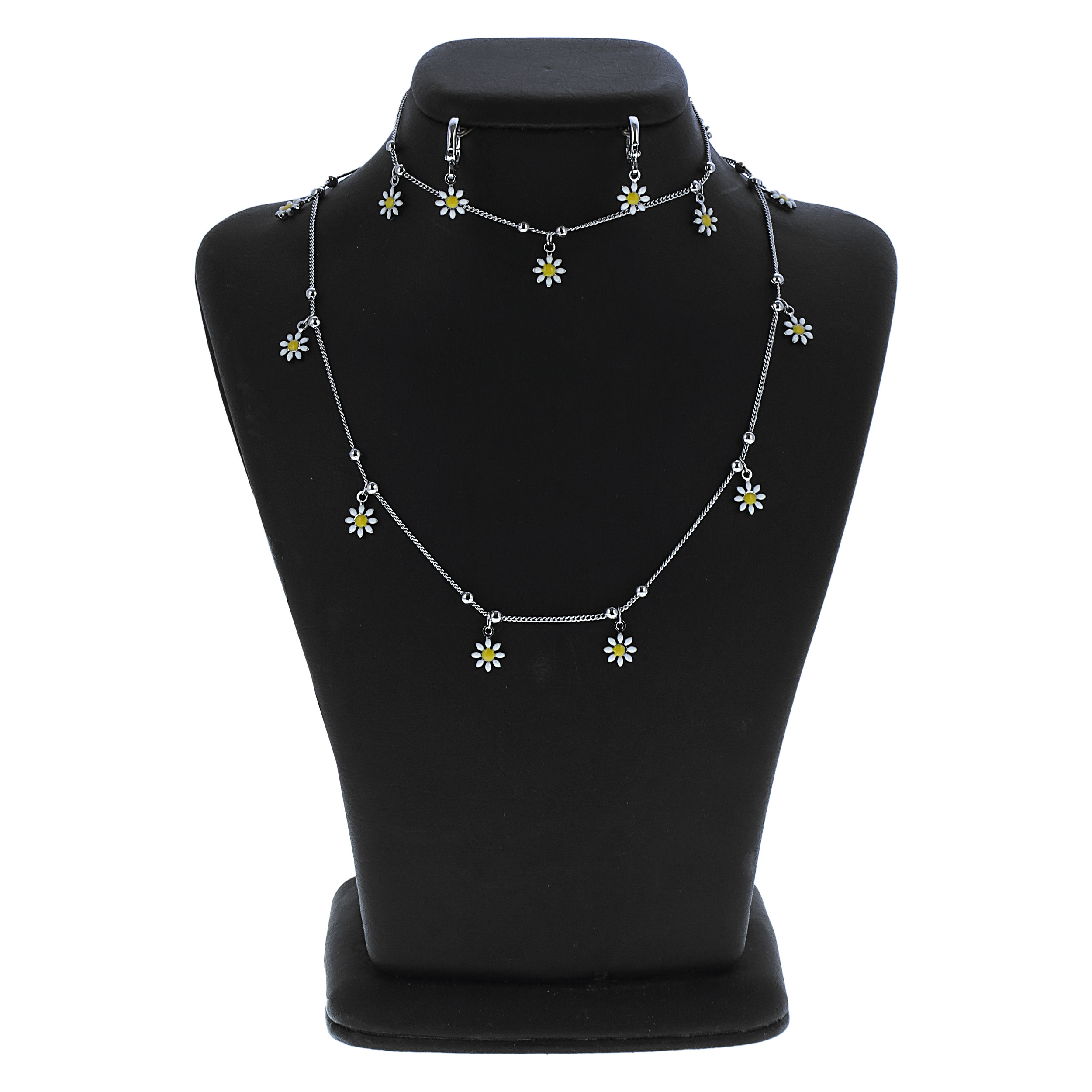 نیم ست زنانه مدل گل بابونه ظریف کد 529856 نیم ست زنانه مدل گل بابونه ظریف کد 529856