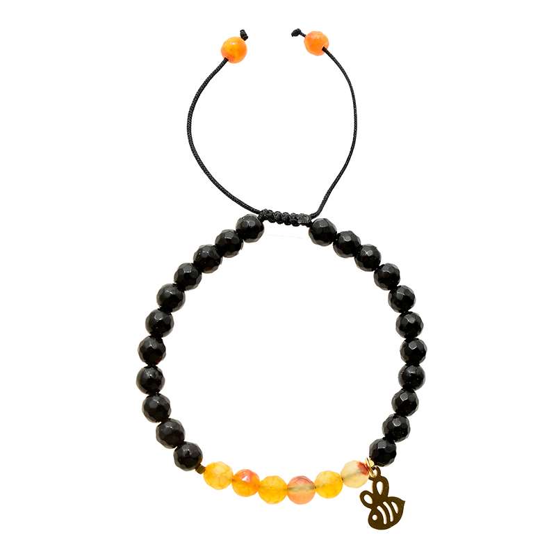 دستبند زنانه دلنار گالری مدل سنگ عقیق و زنبور دستبند زنانه دلنار گالری مدل سنگ عقیق و زنبور