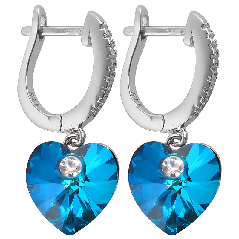 گوشواره نقره زنانه سواروسکی مدل قلب کد 6660