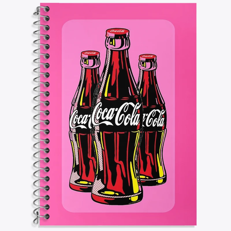 دفتر زبان 50 برگ خندالو مدل دو خط طرح نوشابه کوکاکولا کد N2067