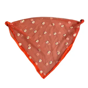 روسری زنانه مدل مینی توری گل گلی ریز بابونه کد 7