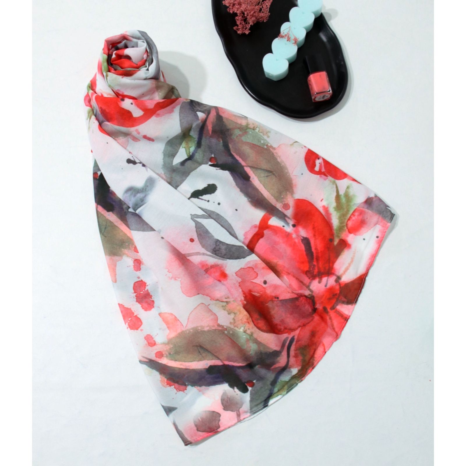 شال زنانه مدل نخی مزونی طرح بهار کد 2355 - - 12