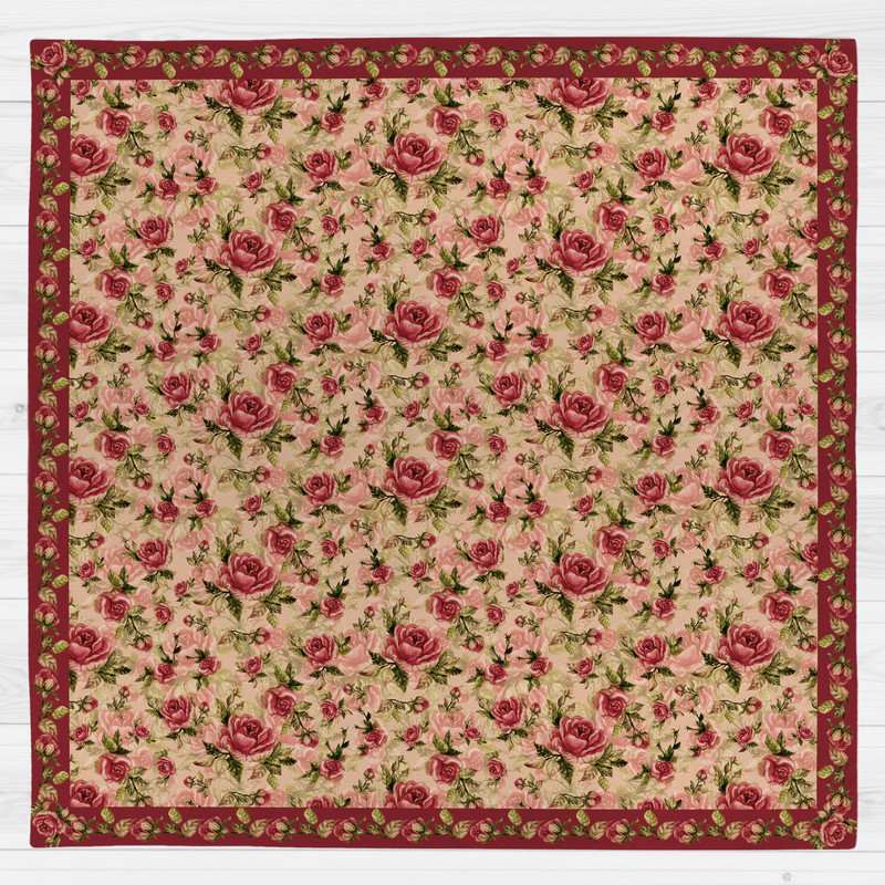 رومیزی طرح گل سرخ کد 958