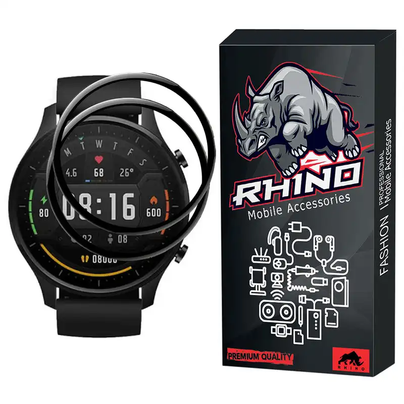 محافظ صفحه نمایش راینو مدل R-PMMA مناسب برای مچ بند هوشمند شیائومی Mi Watch Color Sport بسته 2 عددی