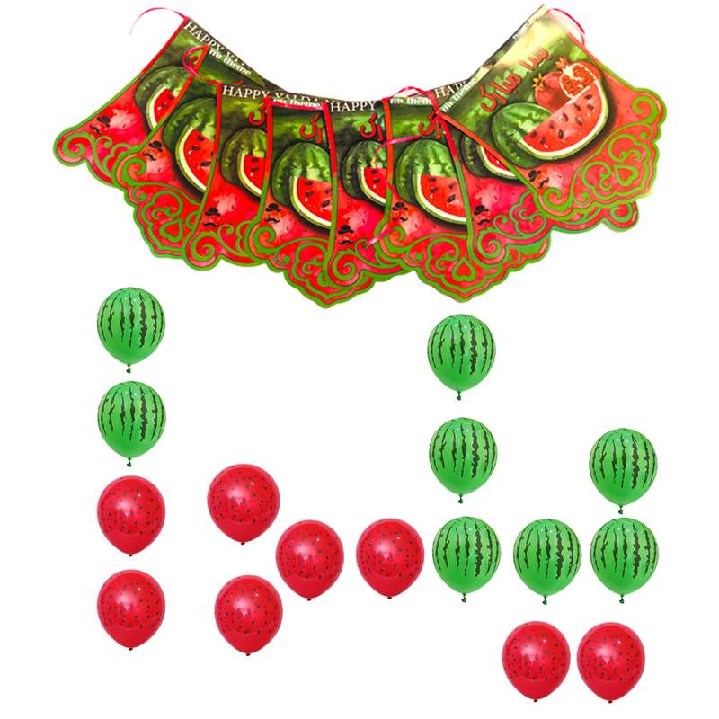 بادکنک مسترتم طرح یلدا سنتی پلاس بسته 24 عددی به همراه ریسه
