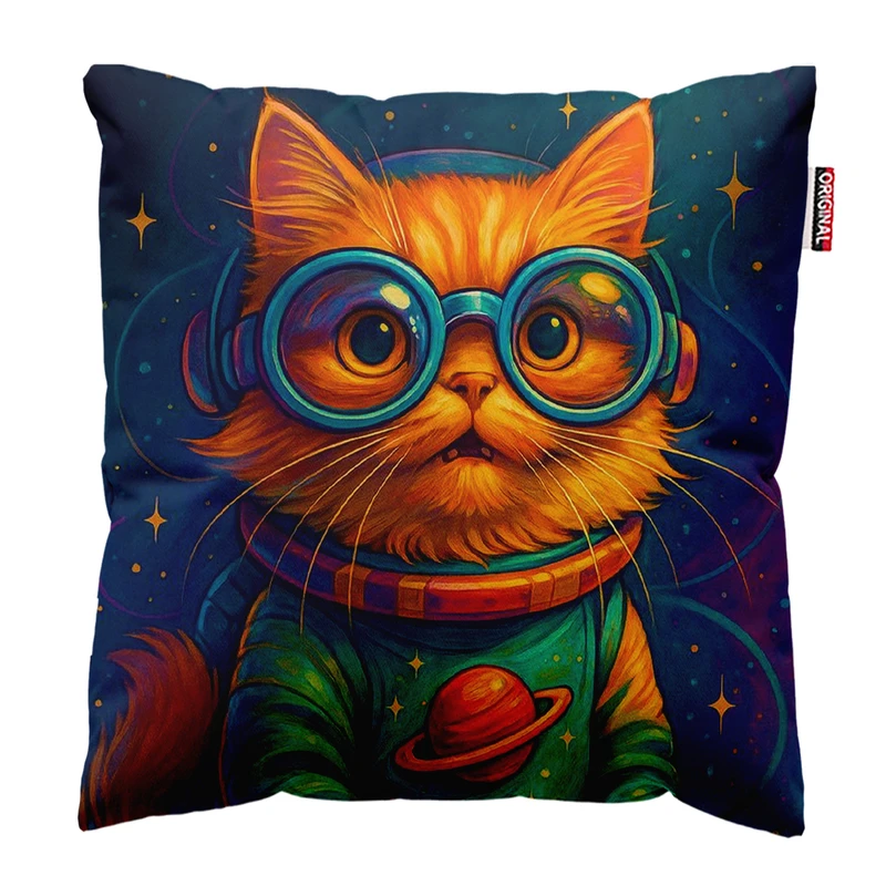 کوسن پاد آفرین مدل فانتزی طرح گربه کد PK402286 سایز 40*40 سانتی متر