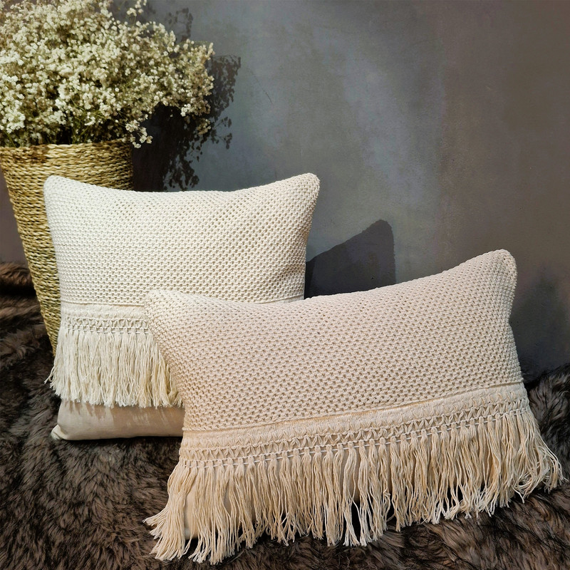 کاور کوسن مدل مکرومه نیلا مجموعه 2 عددی