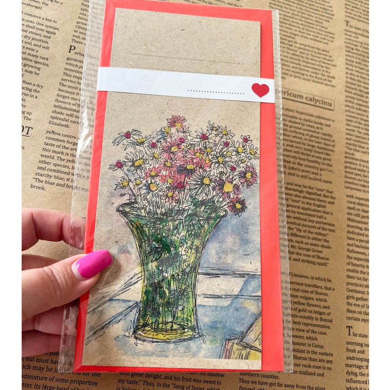 کارت پستال مدل گلدان داوودی کد 864