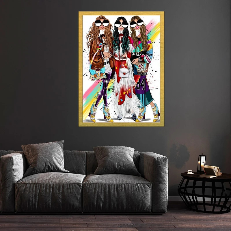 تابلو بکلیت طرح مدلینگ لباس دخترانه مدل قاب شاسی T-S9925