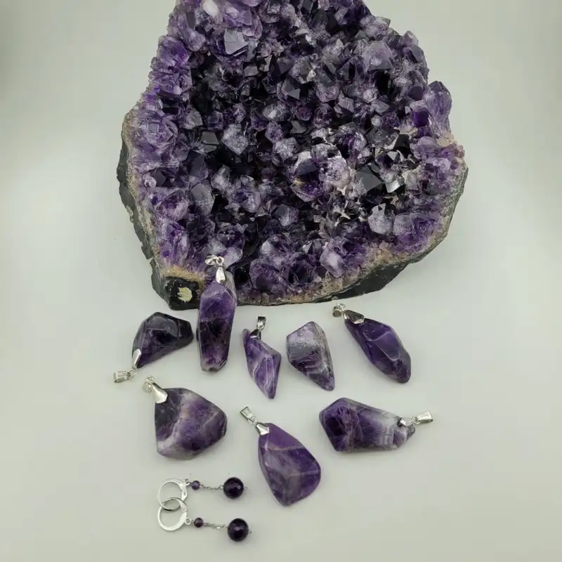 نیم ست زنانه مدل سنگ آمیتیست کد 43