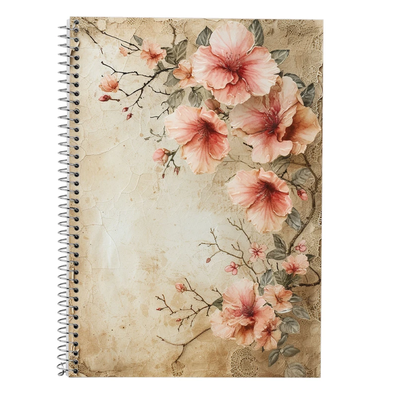 دفتر زبان 50 برگ مدوپد مدل سه خط طرح گل کد DF13308