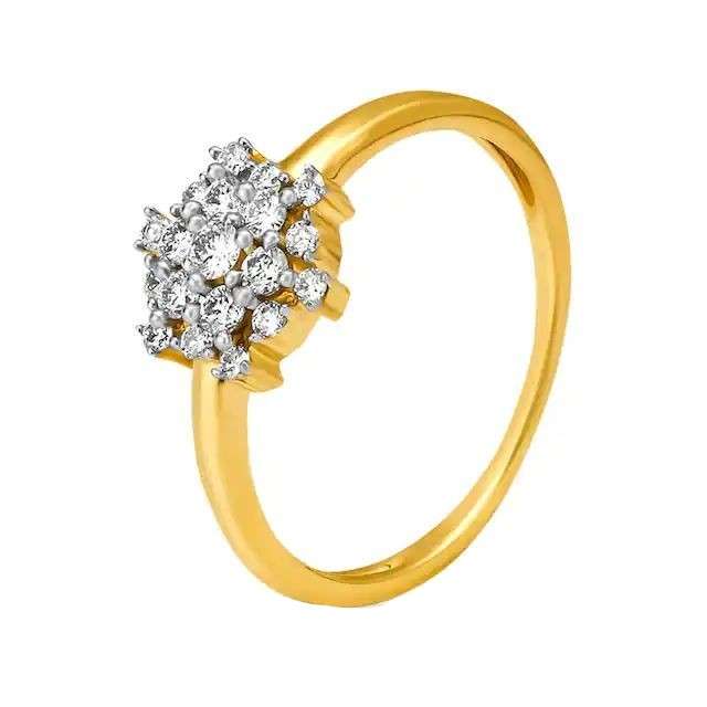  انگشتر طلا 18 عیار زنانه قیراط طرح فلاور کد GH5060