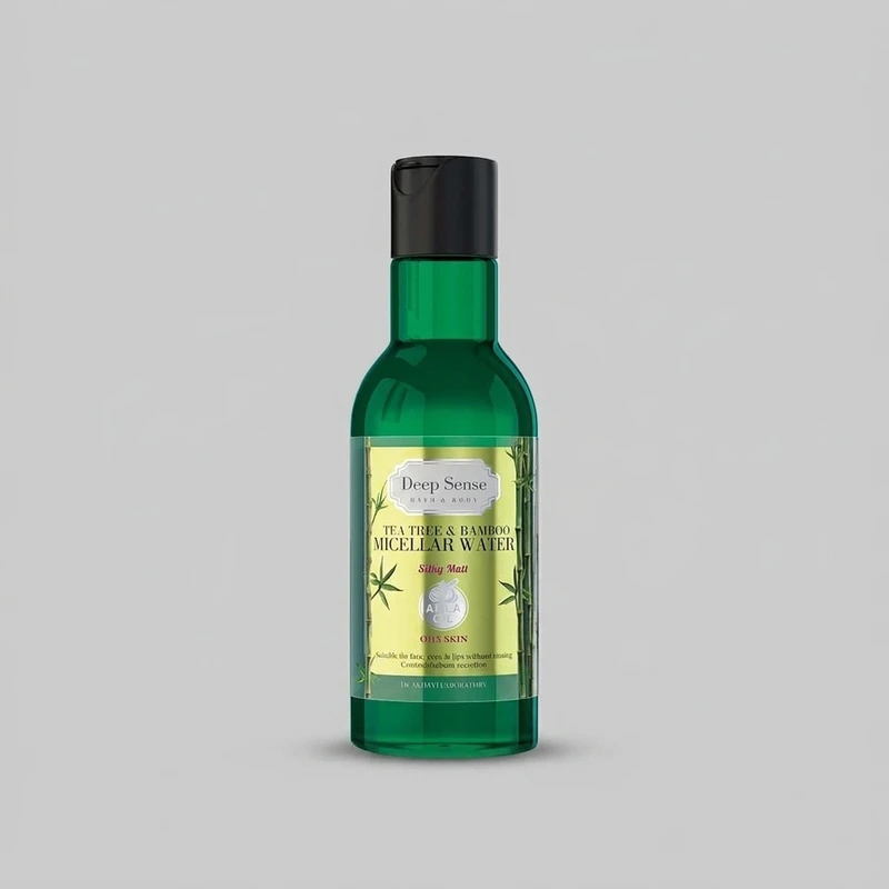 محلول پاک‌کننده آرایش صورت دیپ سنس مدل tea tree & bamboo حجم 160 میلی‌لیتر